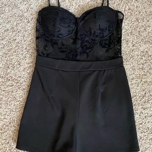 Black and lace romper